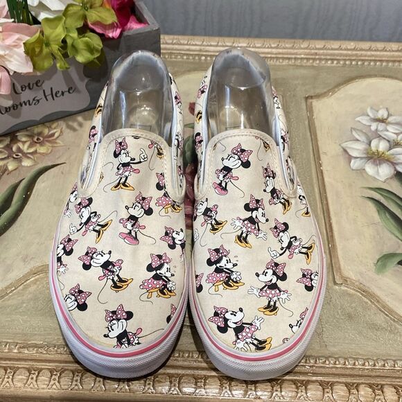 Vans Cream Minnie Mouse Slip-On Sneakers - Picture 6 of 15